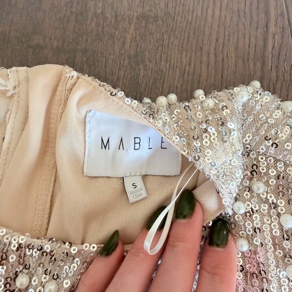 MABLE Cream Beaded Crop Top - Picture 2 of 6